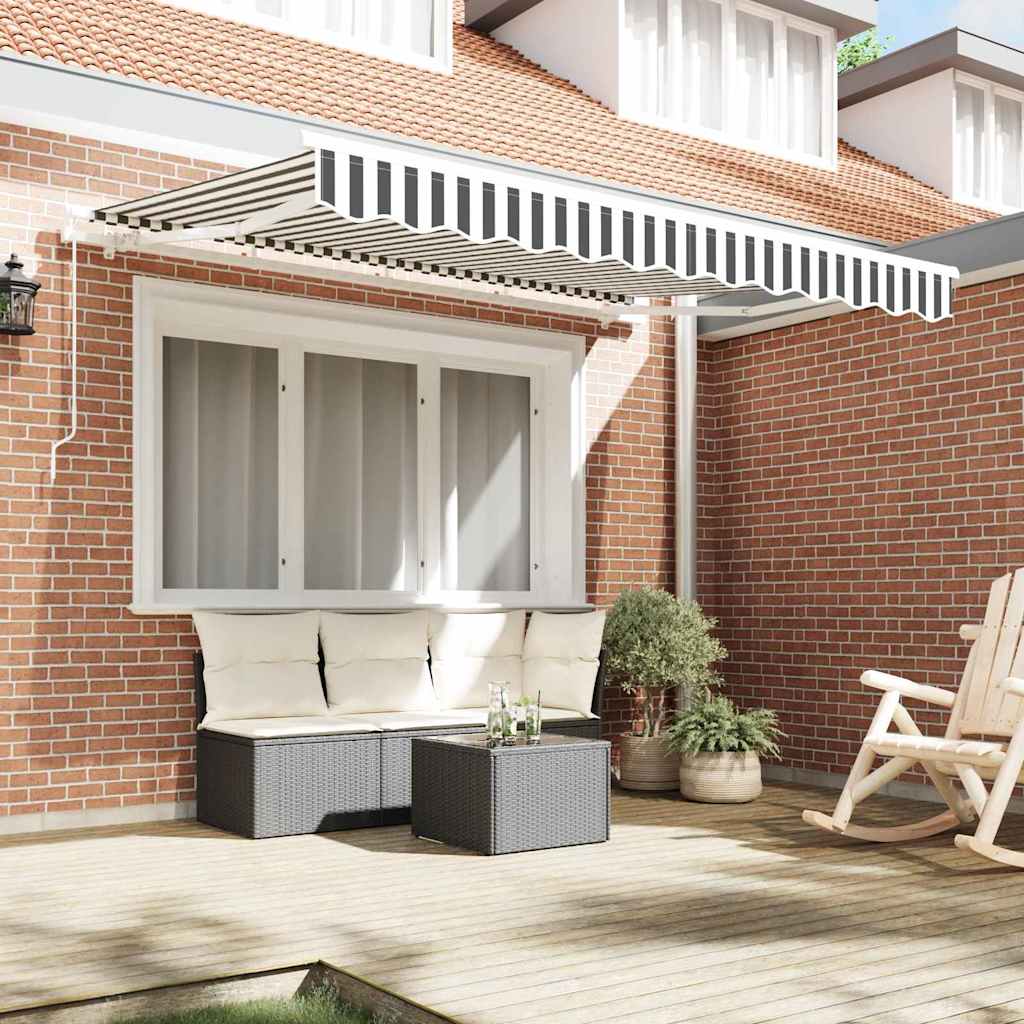 Awning Replacement Fabric Anthracite and White 3 x 2 m