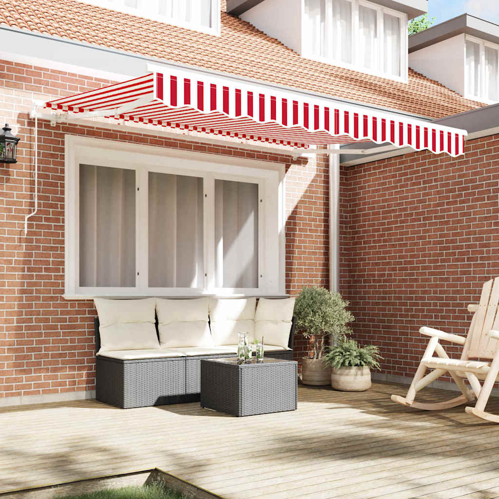 Awning Replacement Fabric Red and White 2.5 x 2 m Polyester
