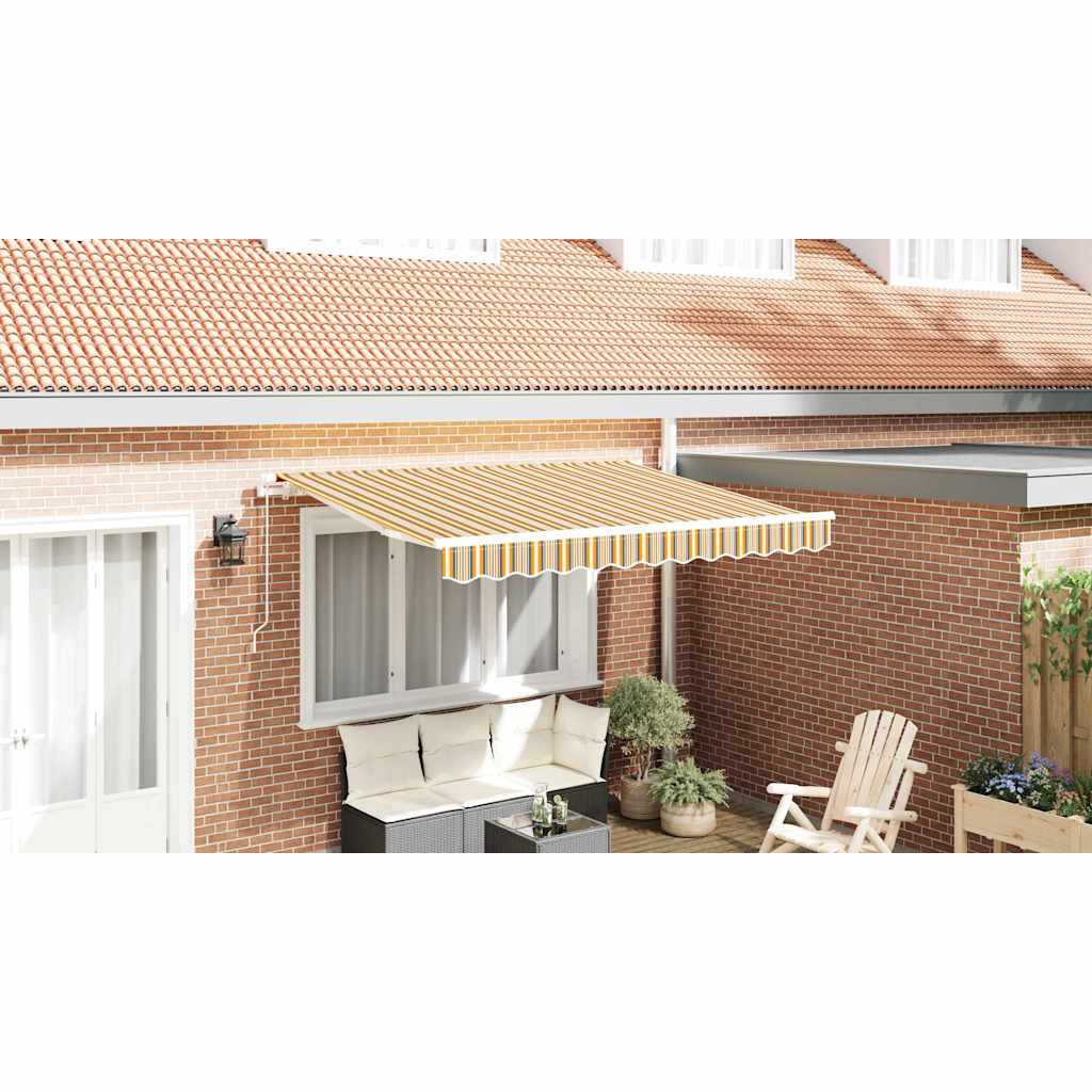 Awning Replacement Fabric Orange and Black 2.5 x 2 m Polyester