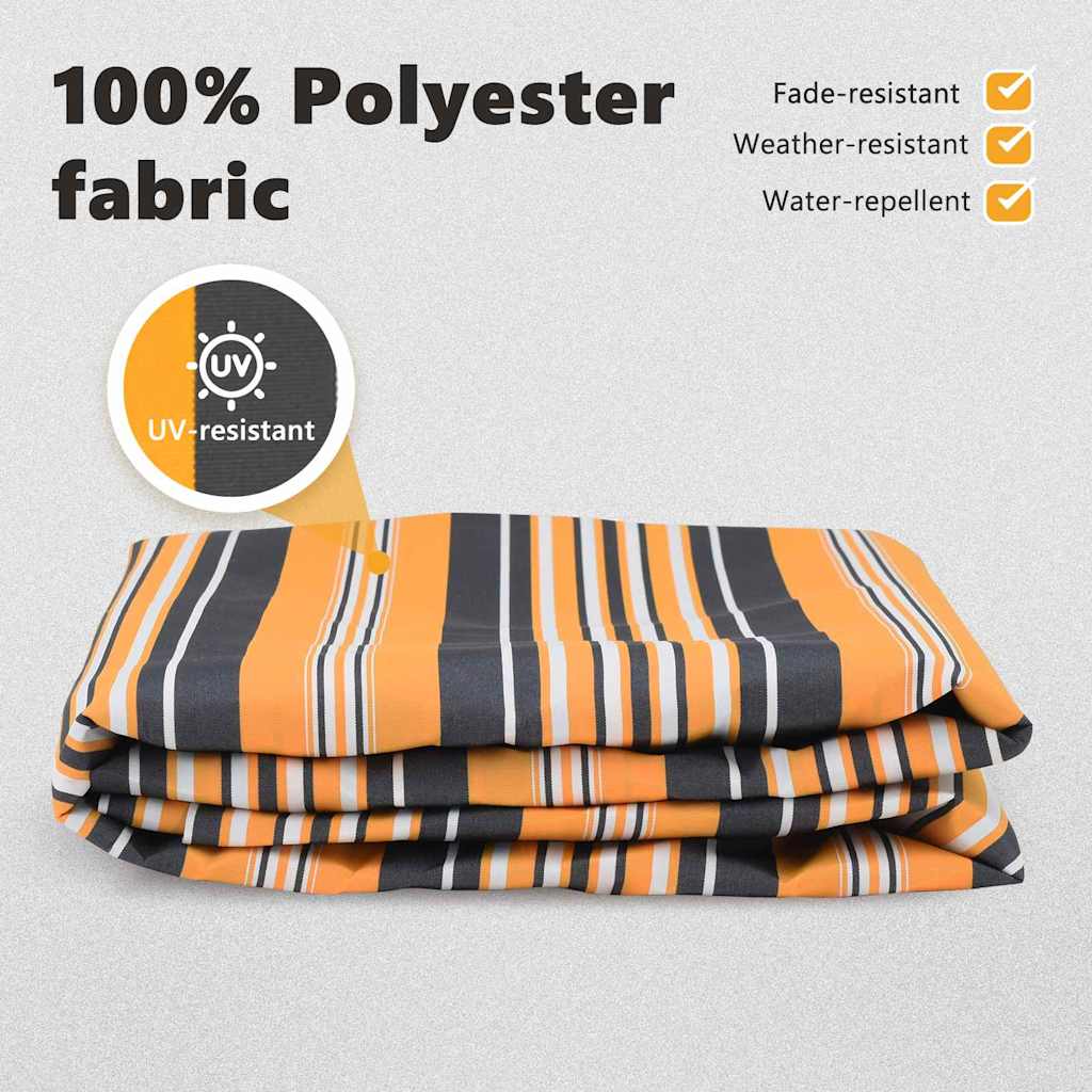 Awning Replacement Fabric Orange and Black 2.5 x 2 m Polyester