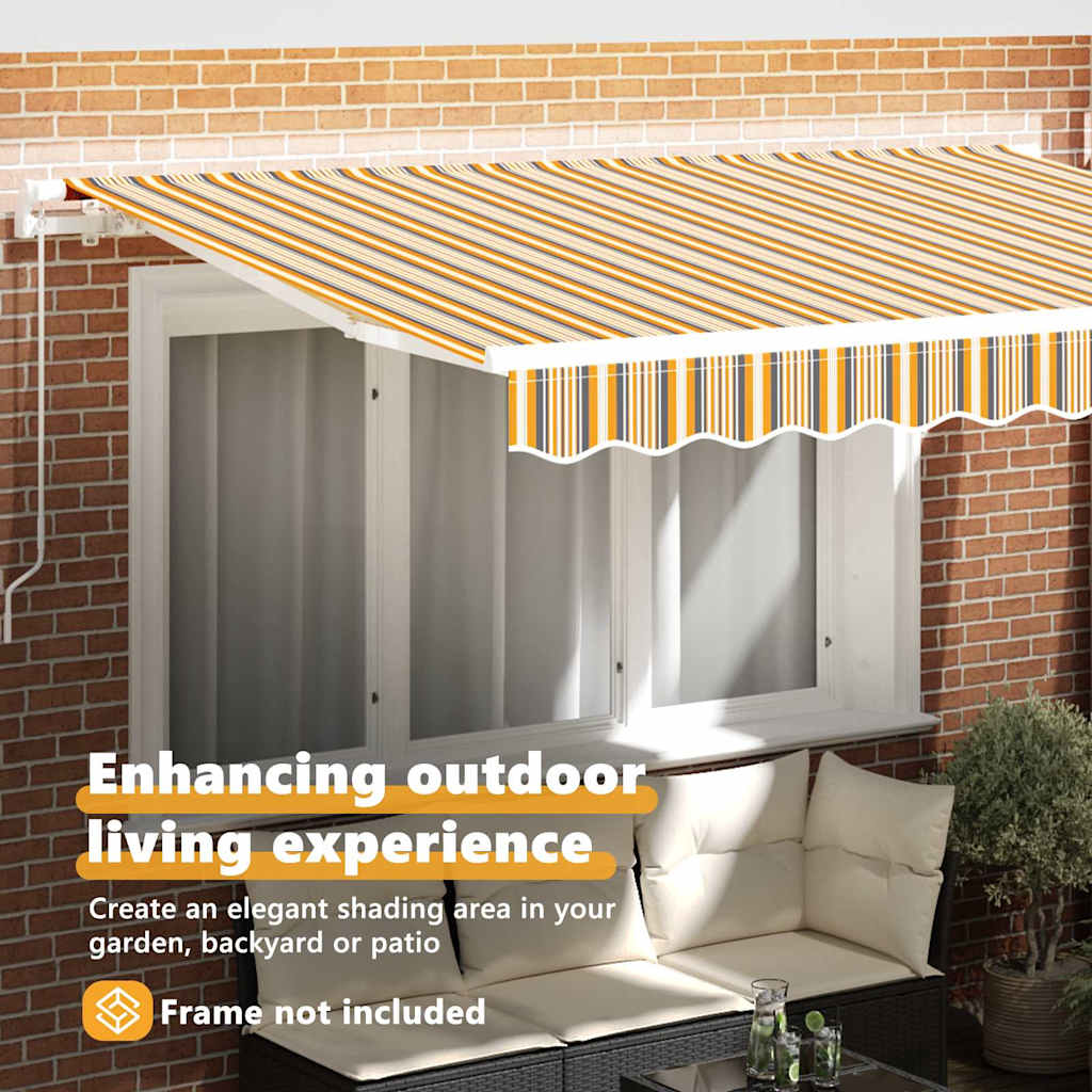 Awning Replacement Fabric Orange and Black 2.5 x 2 m Polyester