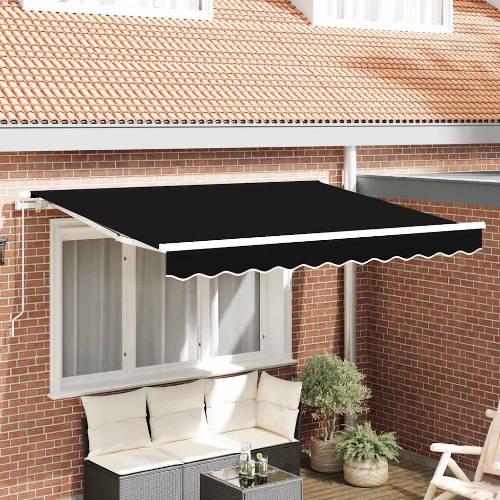 Awning Replacement Fabric Black 3.5 x 2.5 m Polyester