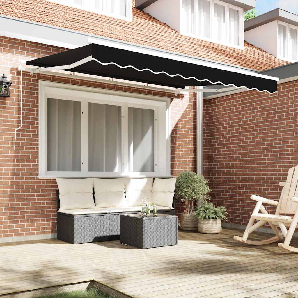 Awning Replacement Fabric Black 3.5 x 2.5 m Polyester