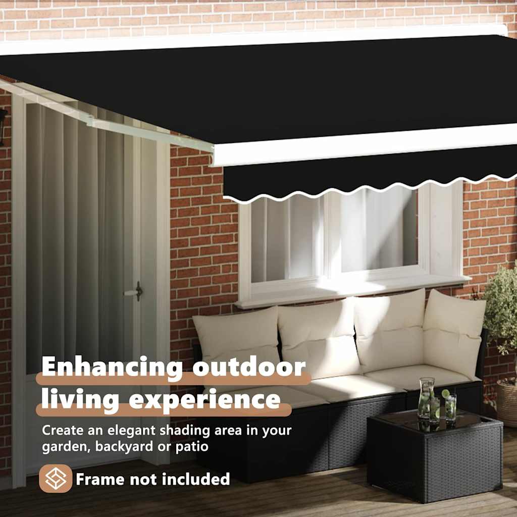 Awning Replacement Fabric Black 4 x 3 m Polyester