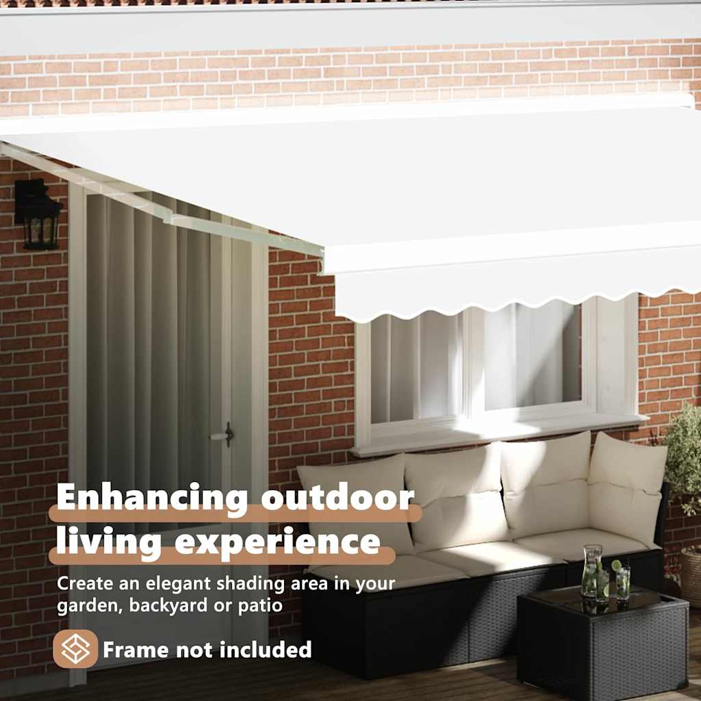 Awning Replacement Fabric White 4 x 3.5 m Polyester