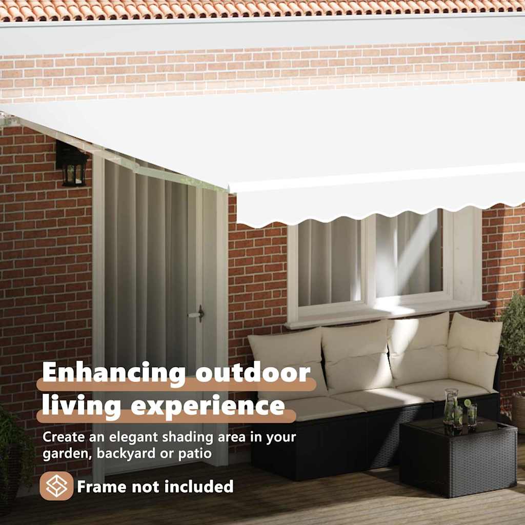 Awning Replacement Fabric White 4.5 x 3.5 m Polyester