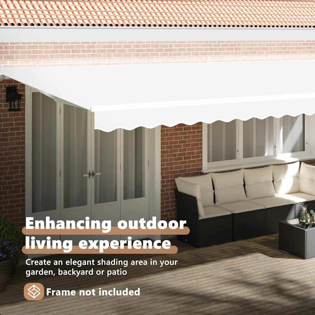 Awning Replacement Fabric White 6 x 3 m Polyester