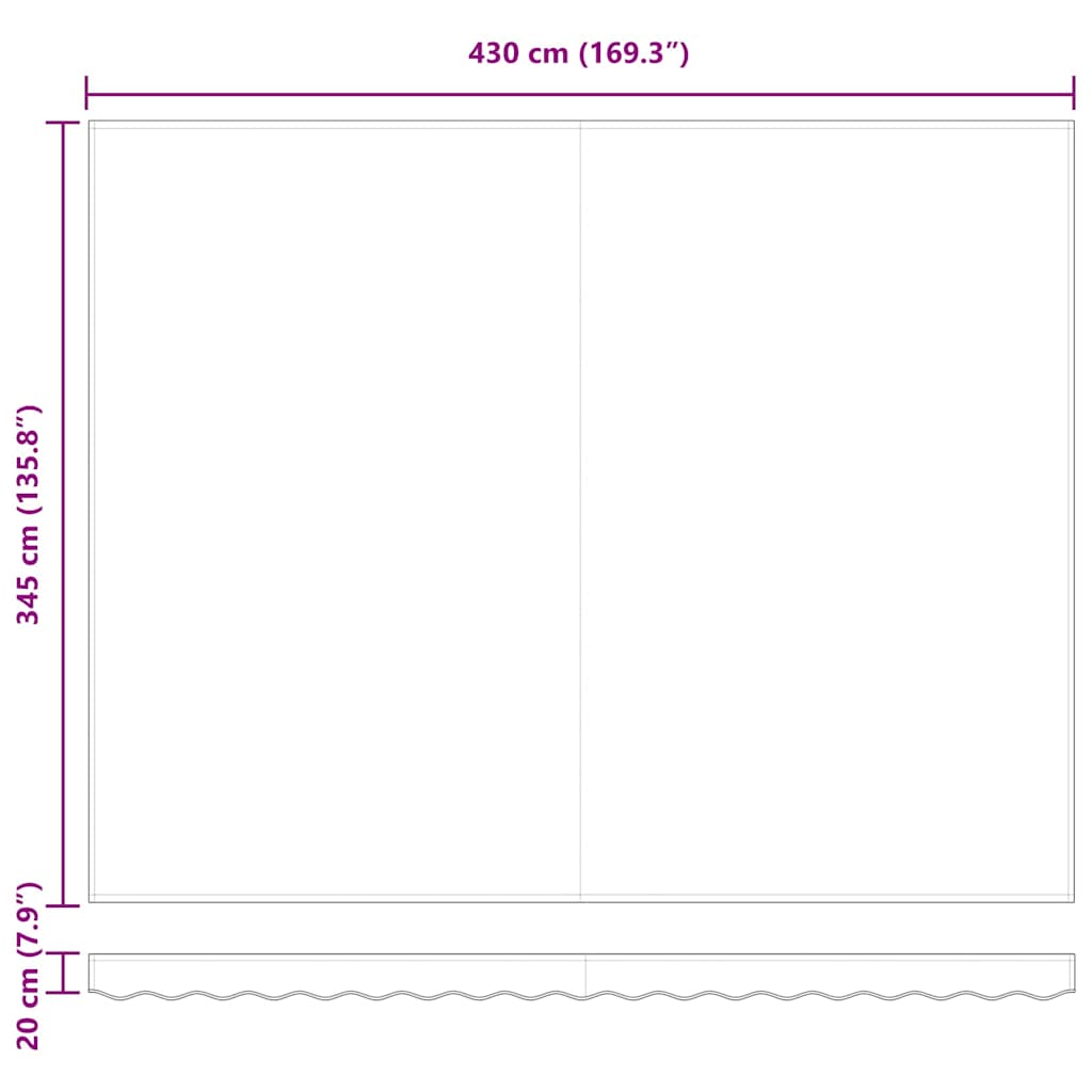 Awning Replacement Fabric Light Grey 430 x 345 cm Polyester