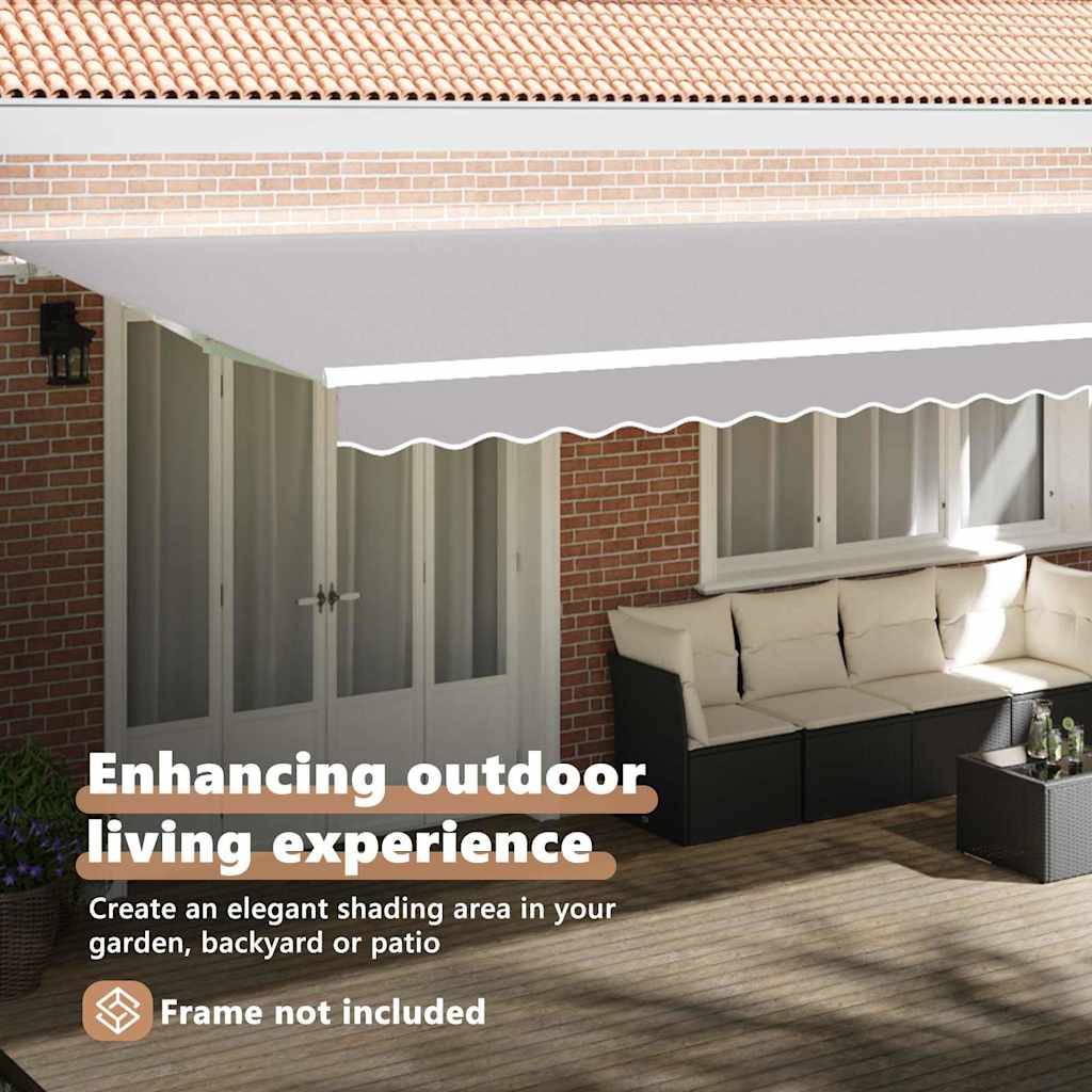 Awning Replacement Fabric Light Grey 6 x 3.5 m Polyester
