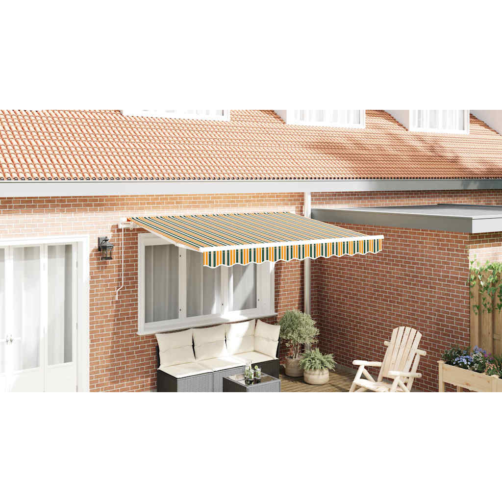 Awning Replacement Fabric Green and yellow 3.5 x 2.5 m