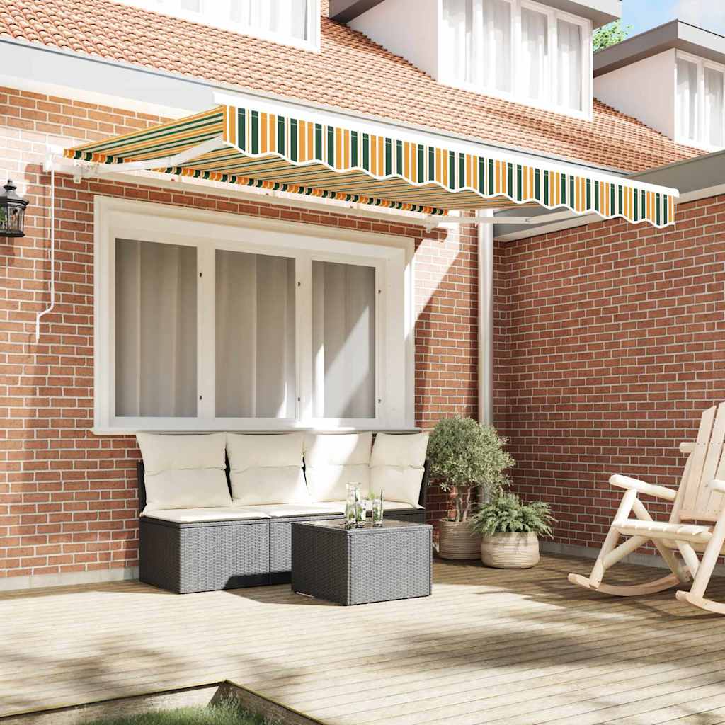 Awning Replacement Fabric Green and yellow 3.5 x 2.5 m