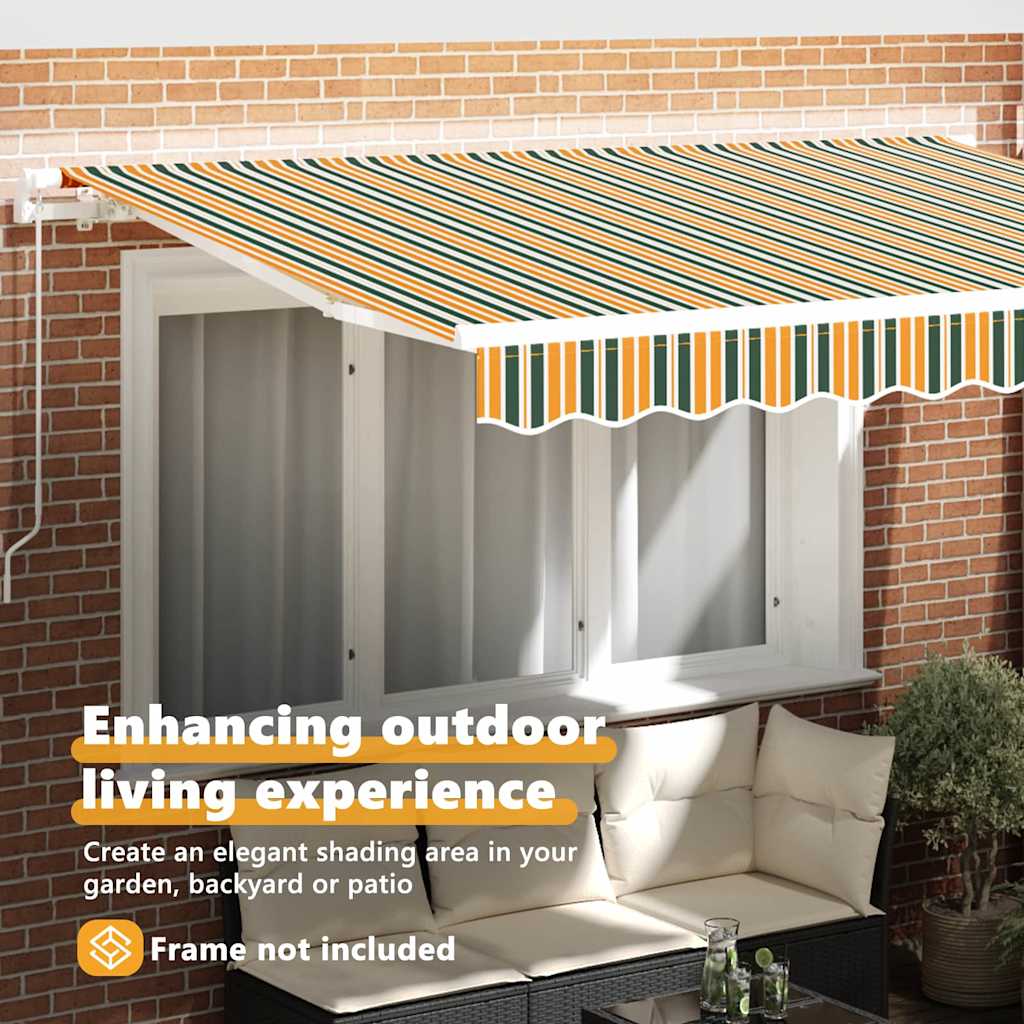 Awning Replacement Fabric Green and yellow 3.5 x 2.5 m