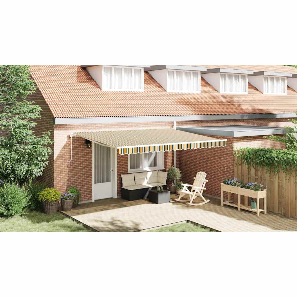 Awning Replacement Fabric Green and yellow 4.5 x 3.5 m