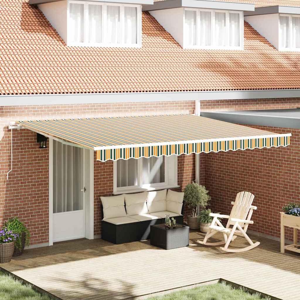 Awning Replacement Fabric Green and yellow 4.5 x 3.5 m