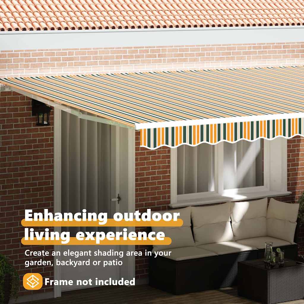 Awning Replacement Fabric Green and yellow 4.5 x 3.5 m
