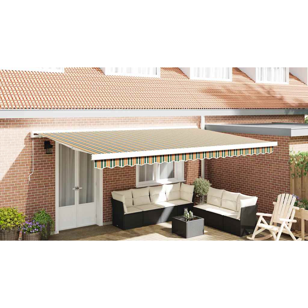 Awning Replacement Fabric Green and yellow 5 x 3.5 m Polyester
