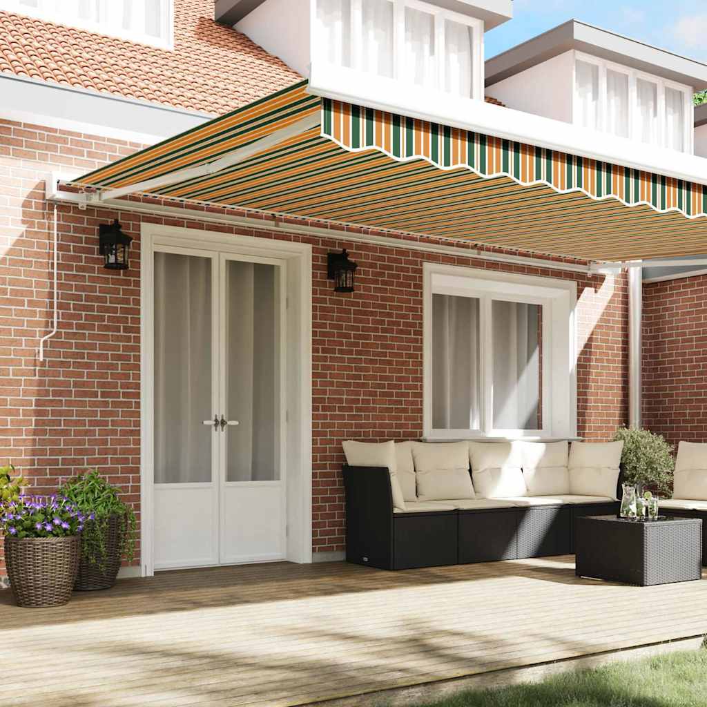 Awning Replacement Fabric Green and yellow 5 x 3.5 m Polyester