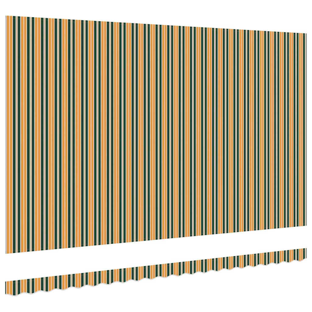 Awning Replacement Fabric Green and yellow 5 x 3.5 m Polyester