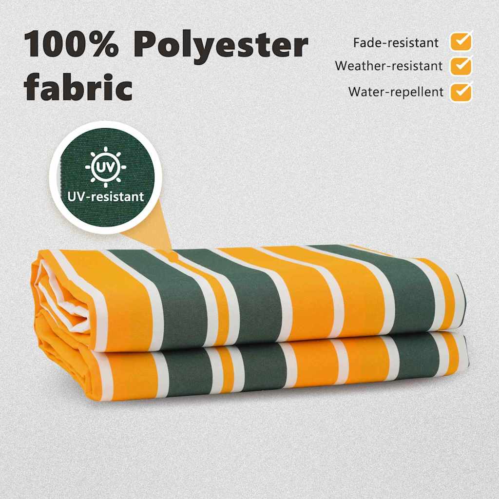 Awning Replacement Fabric Green and yellow 6 x 3.5 m Polyester
