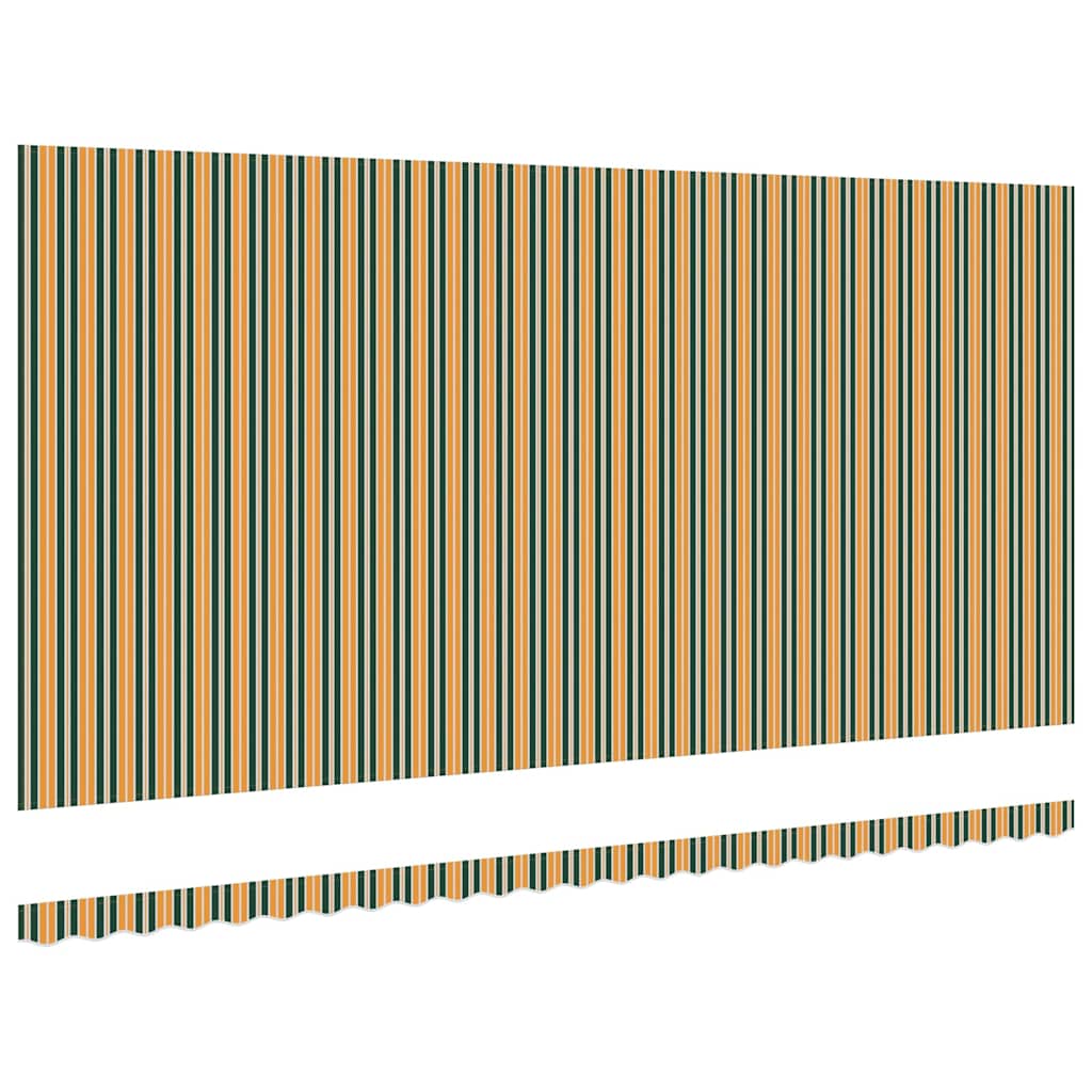 Awning Replacement Fabric Green and yellow 6 x 3.5 m Polyester