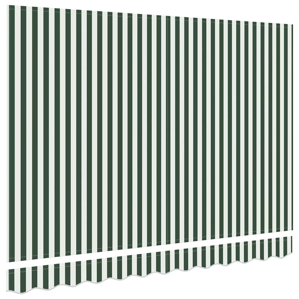 Awning Replacement Fabric Green and White 3 x 2.5 m Polyester