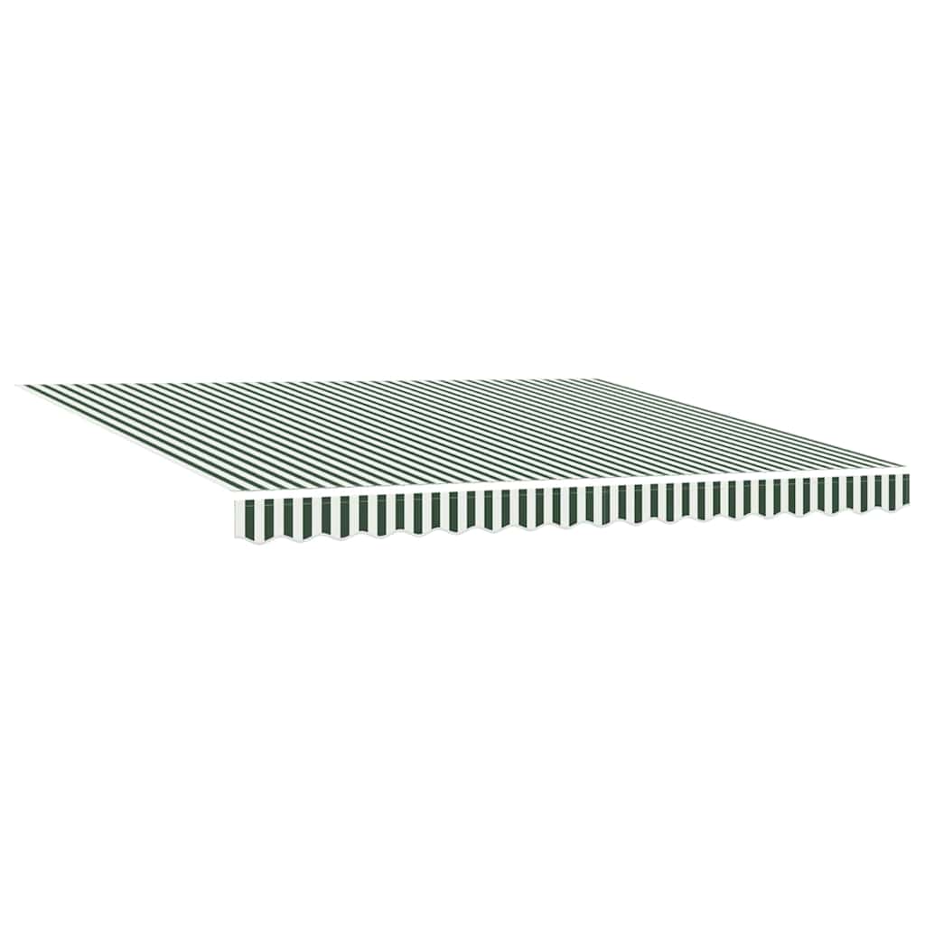 Awning Replacement Fabric Green and White 4 x 3.5 m Polyester