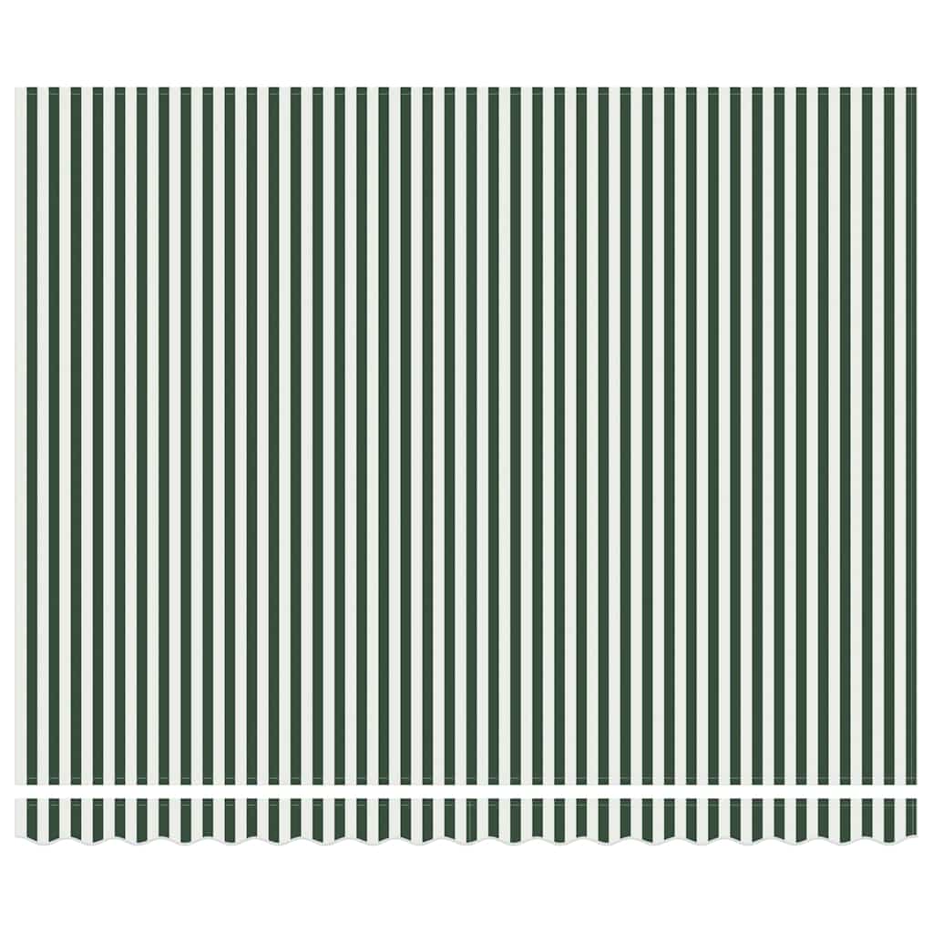 Awning Replacement Fabric Green and White 4 x 3.5 m Polyester