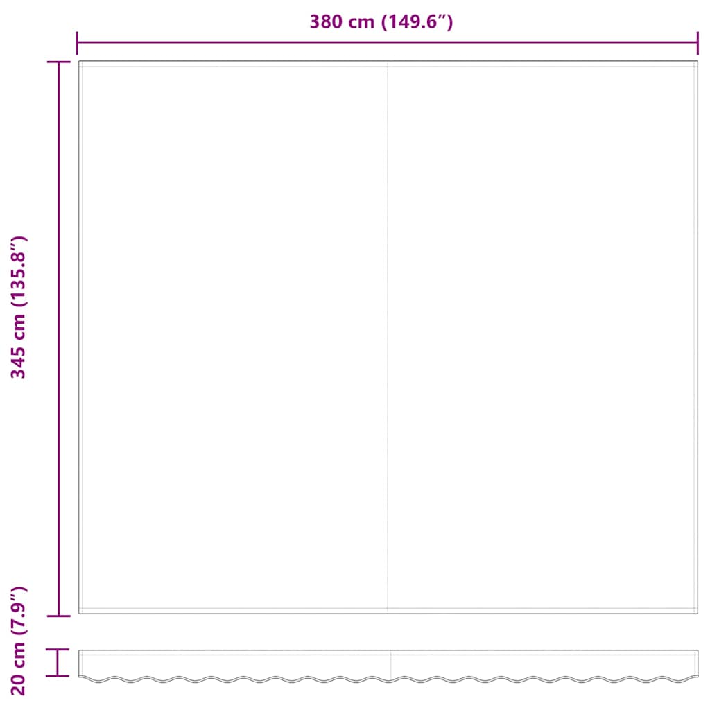 Awning Replacement Fabric Green and White 4 x 3.5 m Polyester