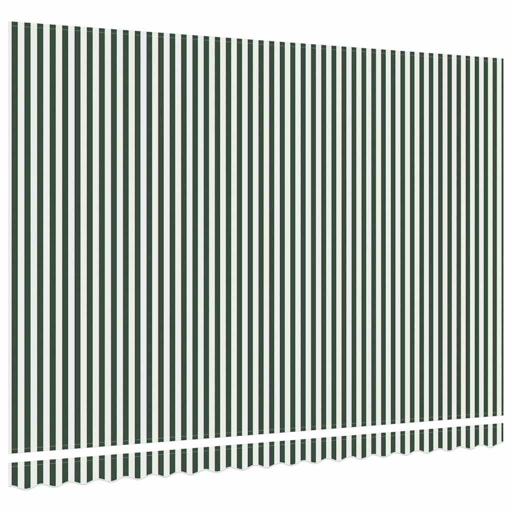 Awning Replacement Fabric Green and White 430 x 345 cm