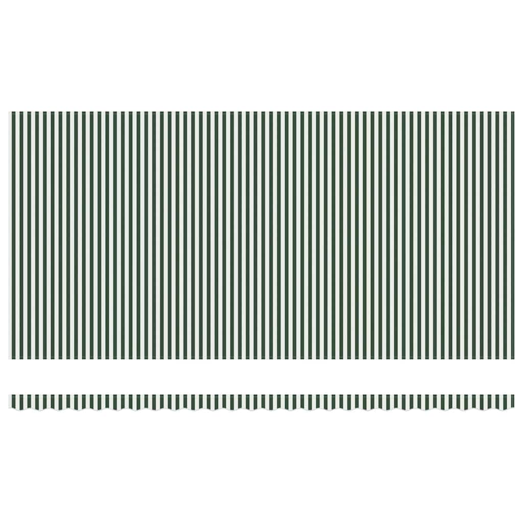 Awning Replacement Fabric Green and White 6 x 3 m Polyester