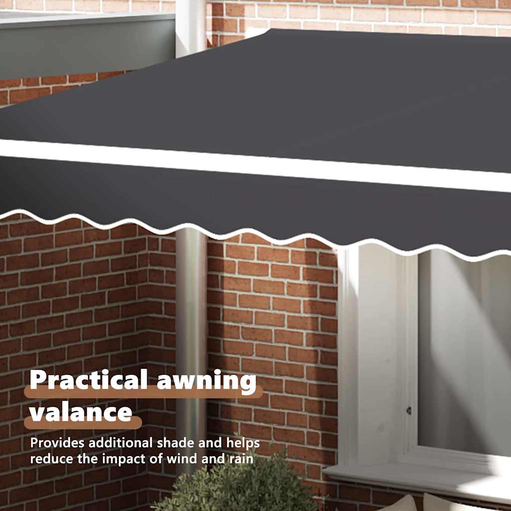 Awning Valance Replacement Anthracite Stripe 2.5 m Polyester