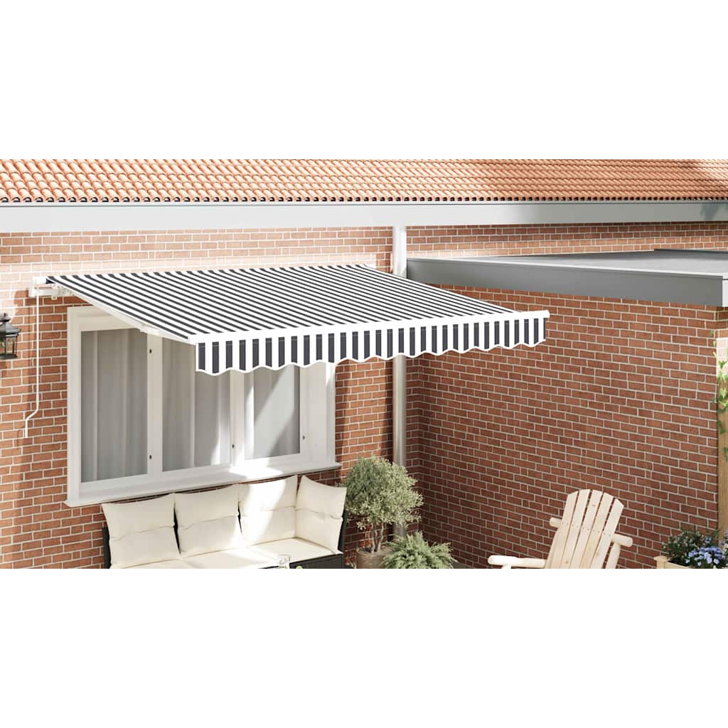 Awning Valance Replacement Anthracite and White 2.5 m Polyester