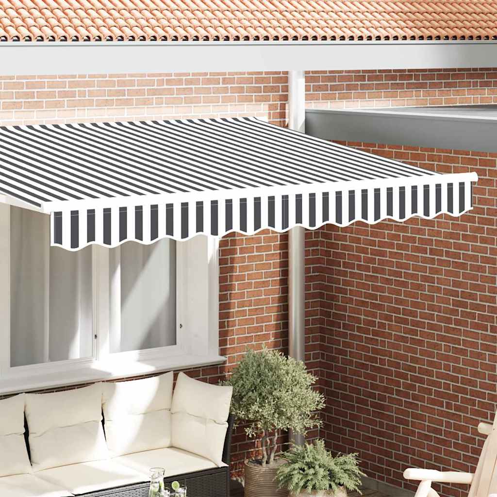 Awning Valance Replacement Anthracite and White 2.5 m Polyester