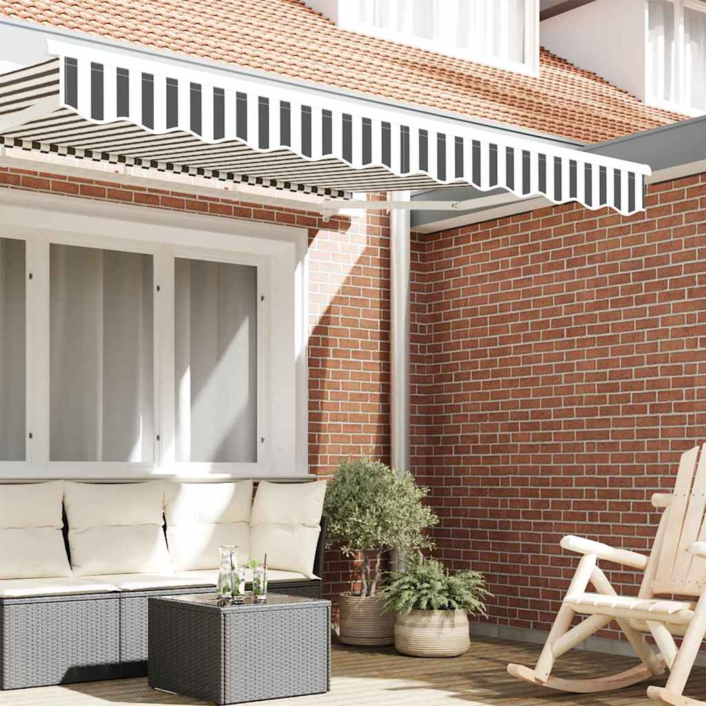 Awning Valance Replacement Anthracite and White 2.5 m Polyester