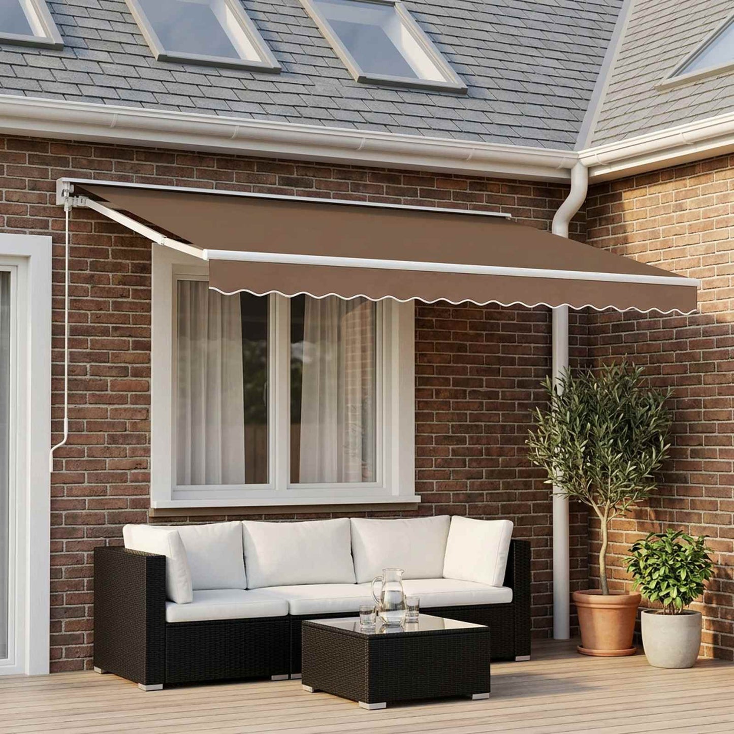 Awning Valance Replacement Beige 480 x 20 cm Polyester