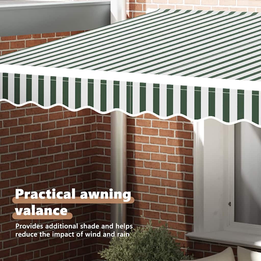 Awning Valance Replacement Green and White 3 m Polyester