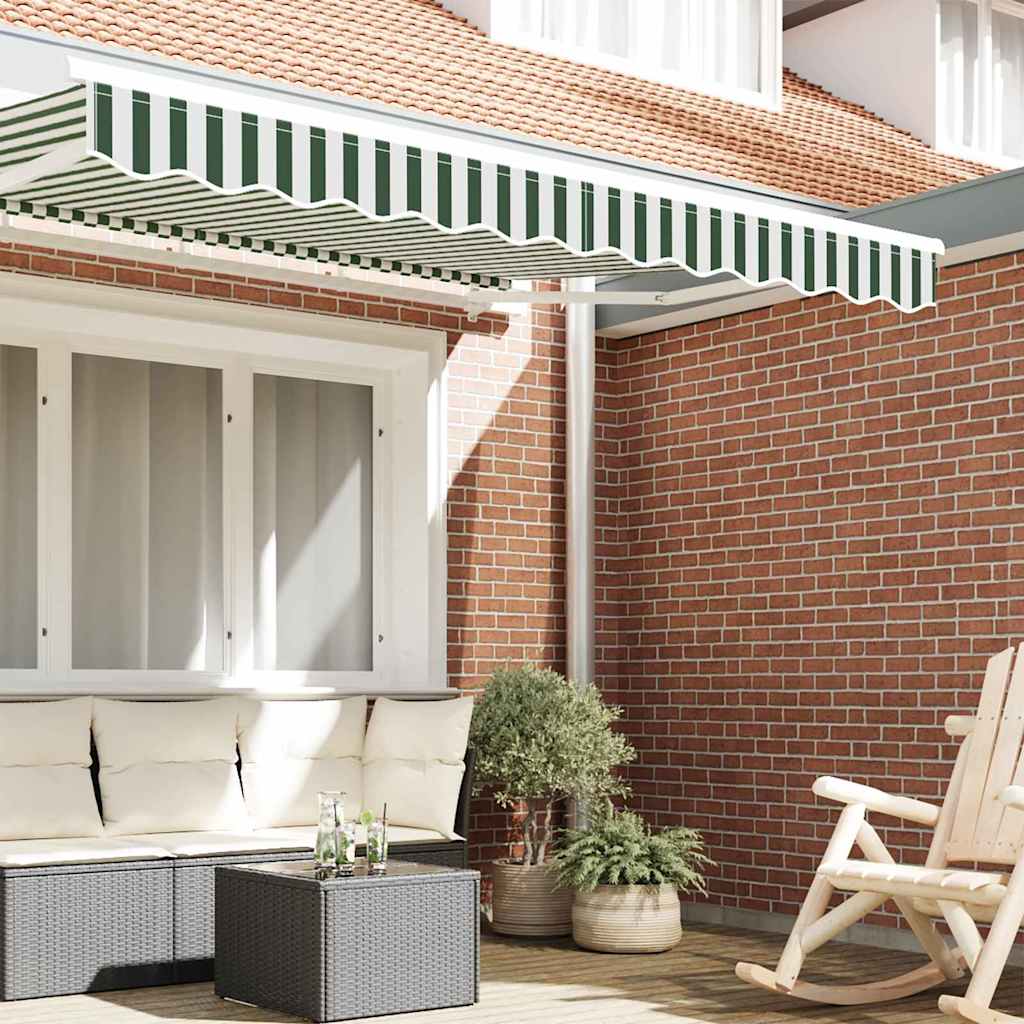 Awning Valance Replacement Green and White 3.5 m Polyester