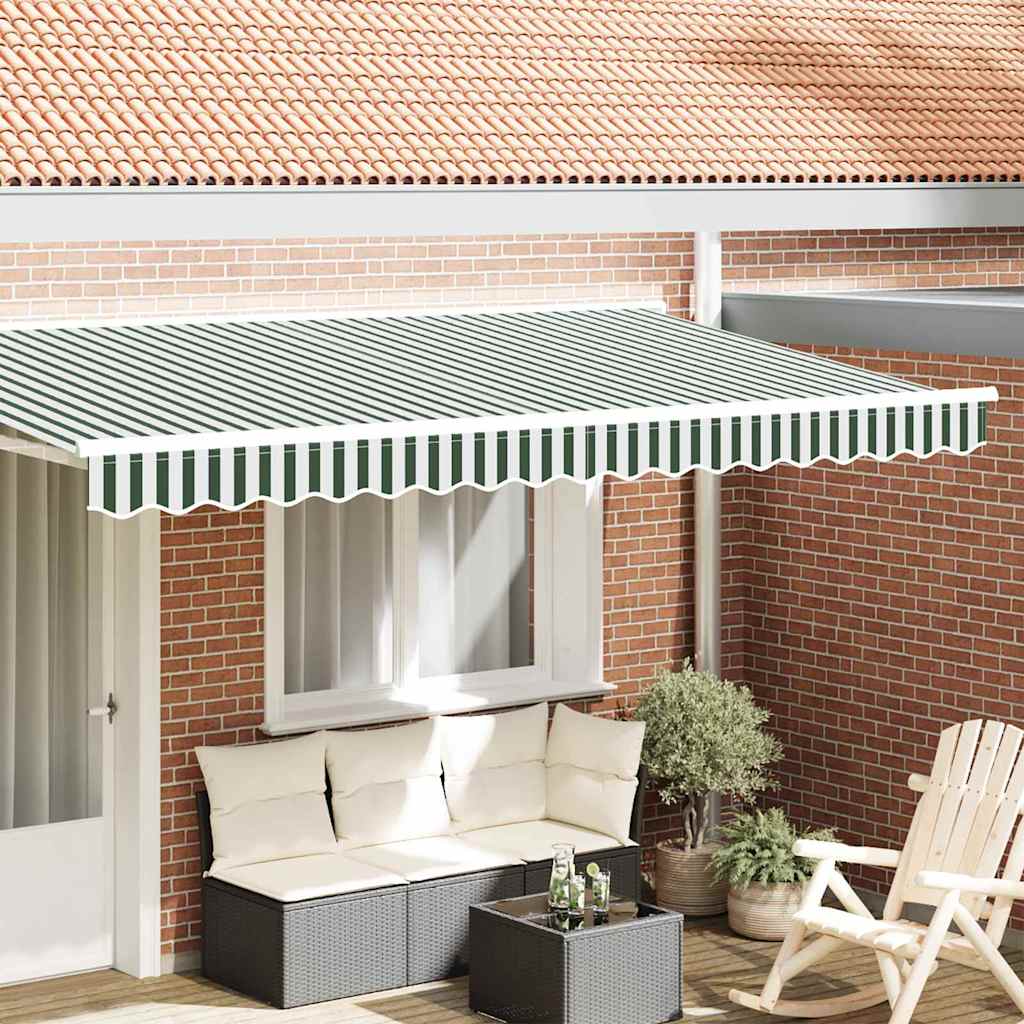 Awning Valance Replacement Green and White 4 m Polyester