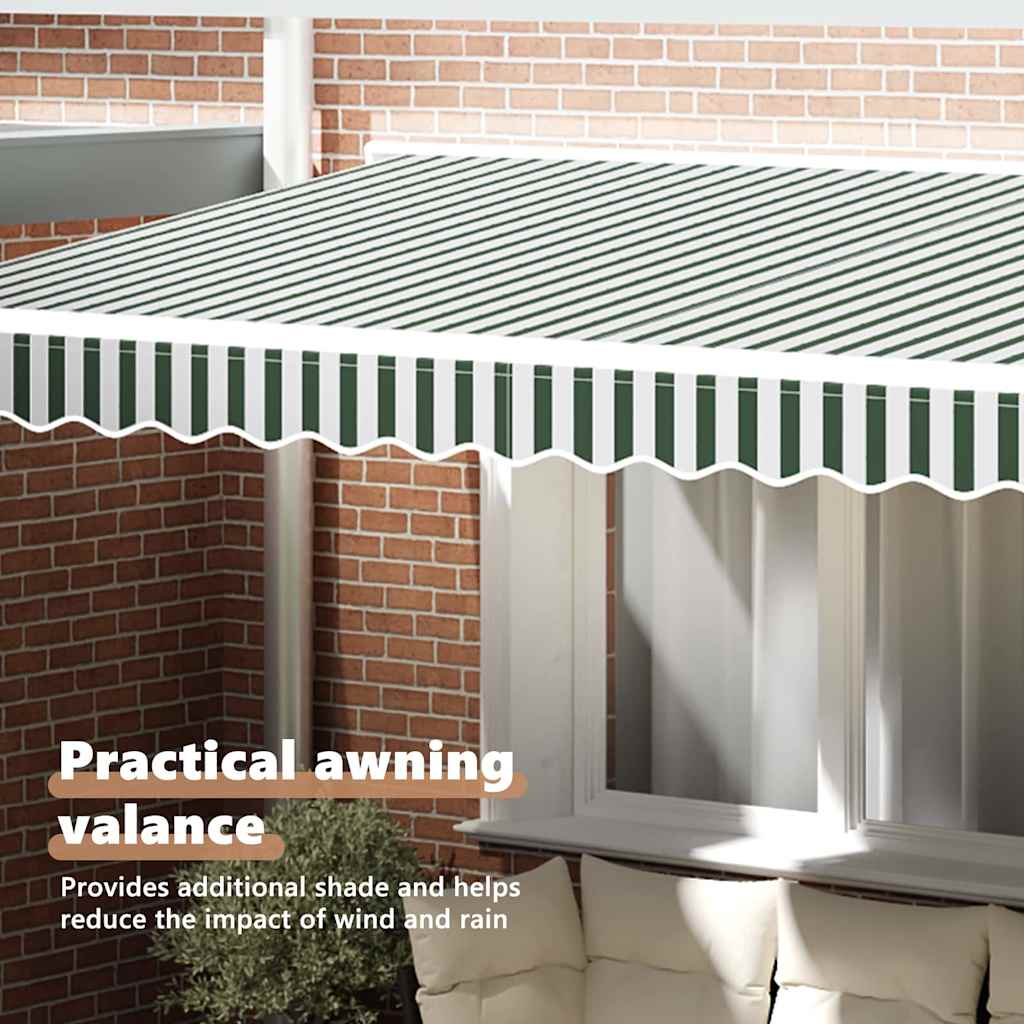Awning Valance Replacement Green and White 4 m Polyester
