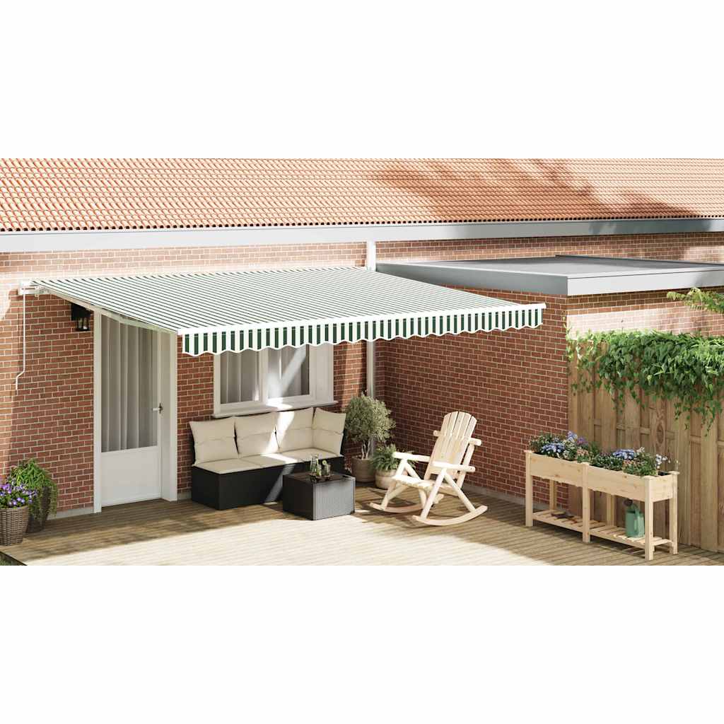 Awning Valance Replacement Green and White 4.5 m Polyester