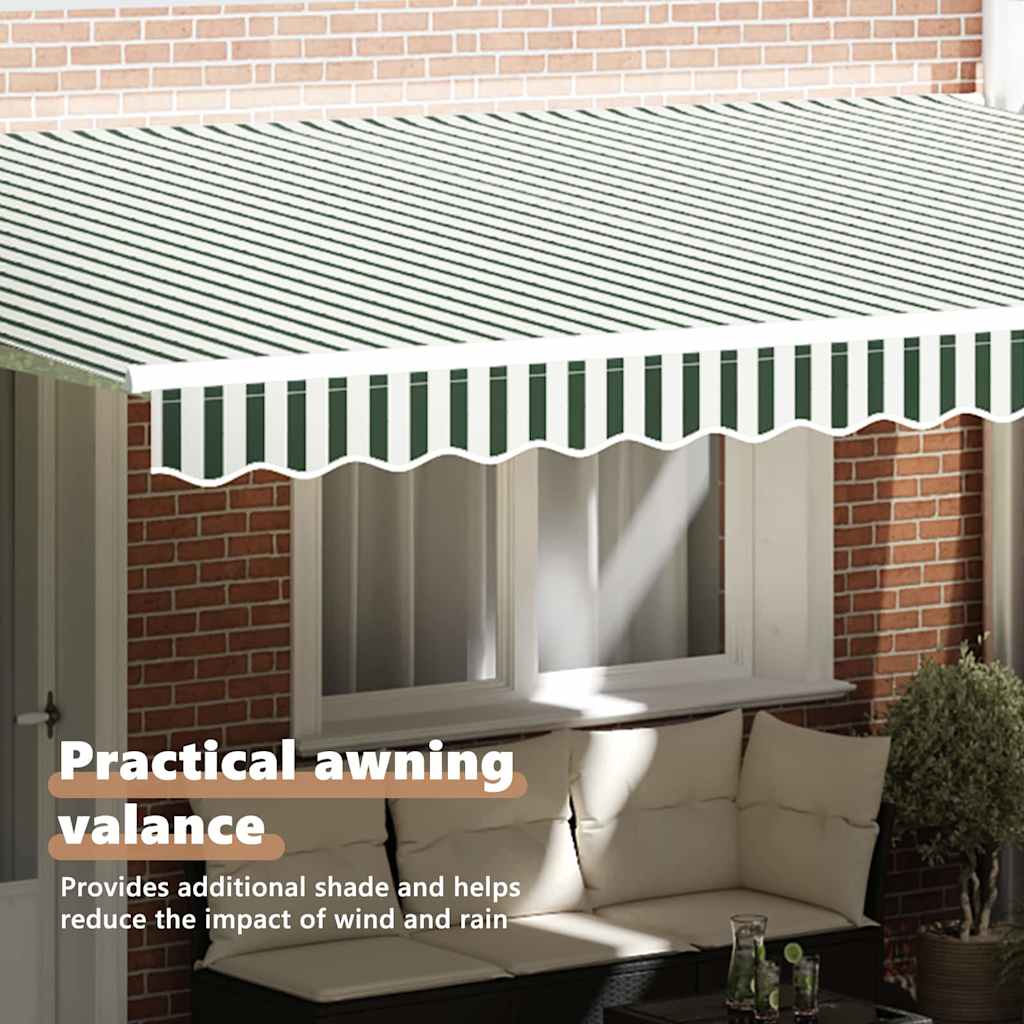 Awning Valance Replacement Green and White 4.5 m Polyester