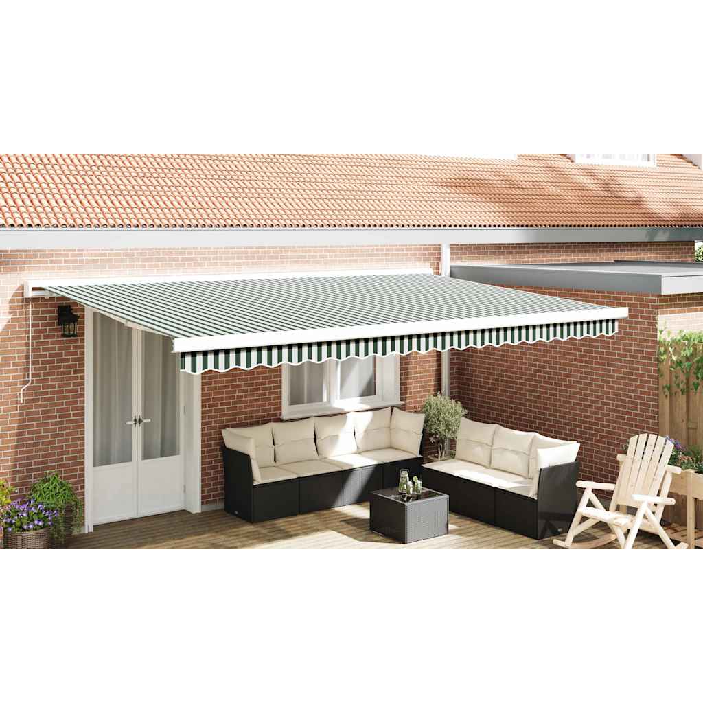 Awning Valance Replacement Green and White 480 x 20 cm