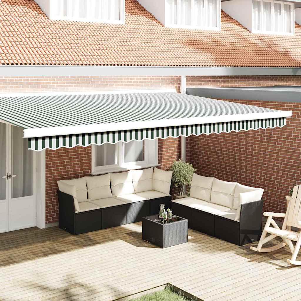 Awning Valance Replacement Green and White 480 x 20 cm