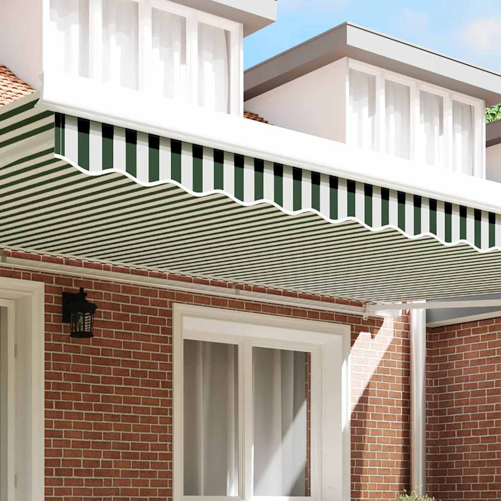 Awning Valance Replacement Green and White 480 x 20 cm