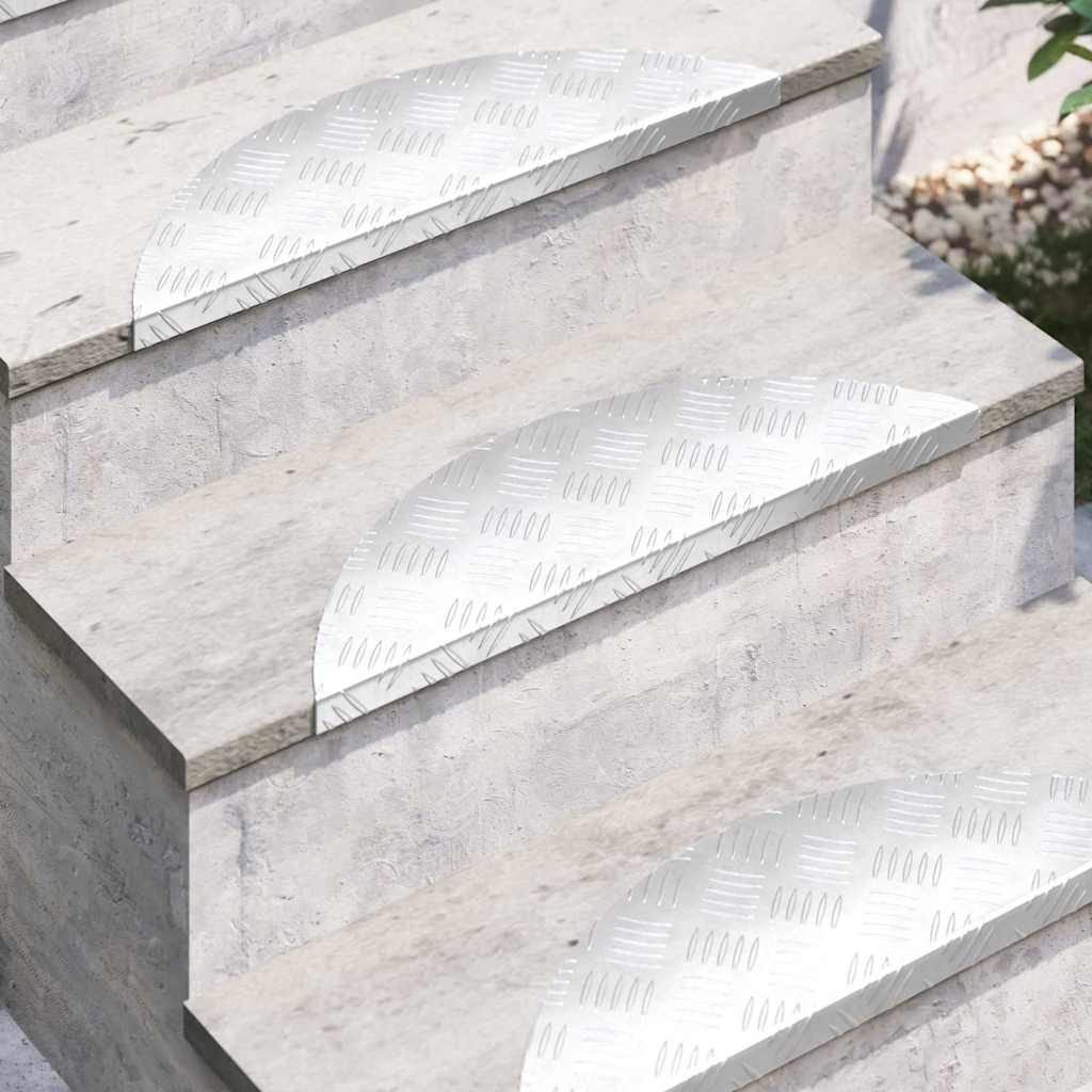 Stair Tread Crescent 15 pcs Silver 60 x 18 x 2.5 cm Aluminium