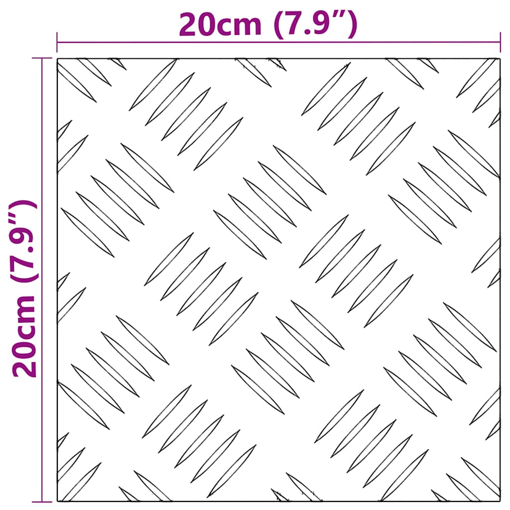 Stair Tread Square 4 pcs Silver 20 x 20 cm Aluminium