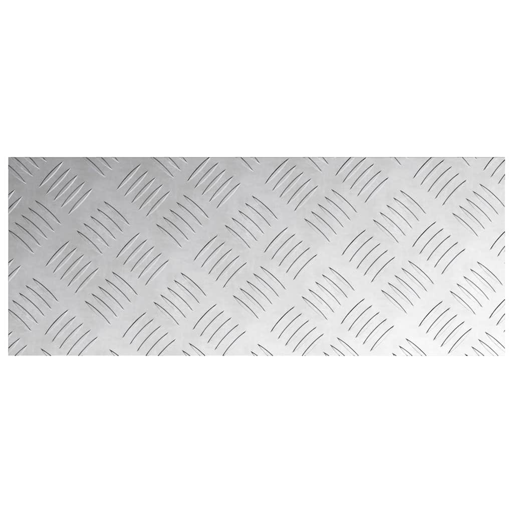 Stair Tread Rectangular 4 pcs Silver 50 x 20 cm Aluminium