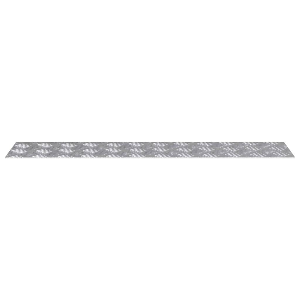 Stair Tread Rectangular 4 pcs Silver 90 x 20 cm Aluminium