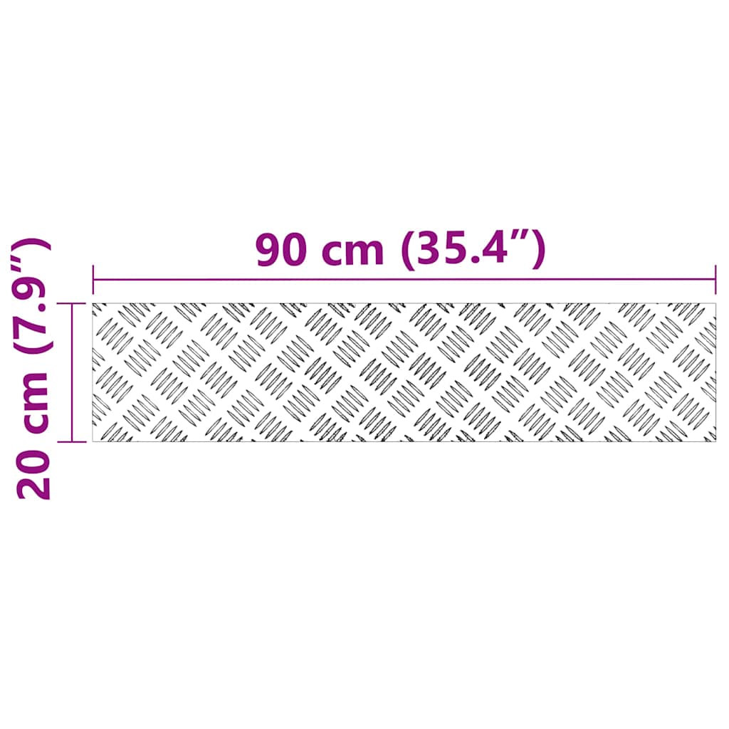 Stair Tread Rectangular 4 pcs Silver 90 x 20 cm Aluminium
