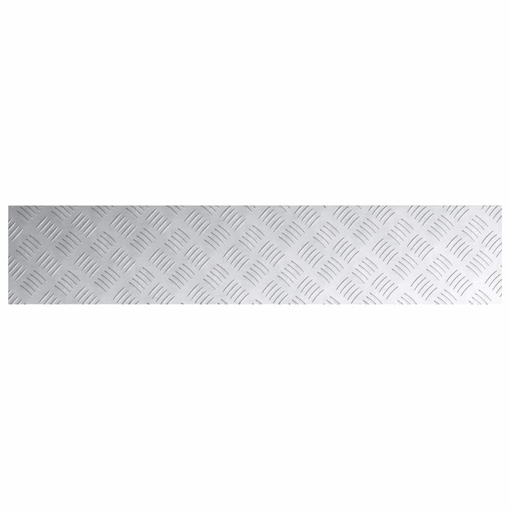 Stair Tread Rectangular 2 pcs Silver 100 x 20 cm Aluminium